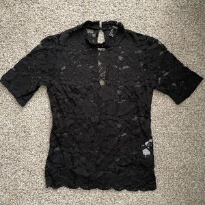 Lace all black top
